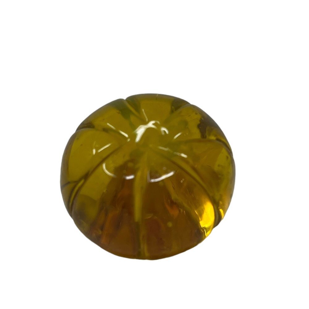 Art Glass Pumpkin Hand Blown With Ribbon Stem 1" - Picture 4 of 4